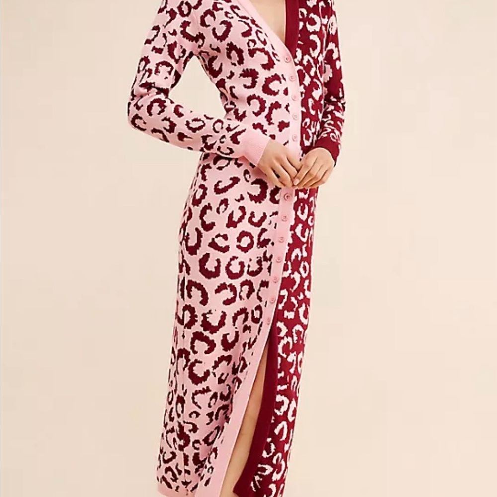 FARM Rio Pink and Red Leopard Cardigan